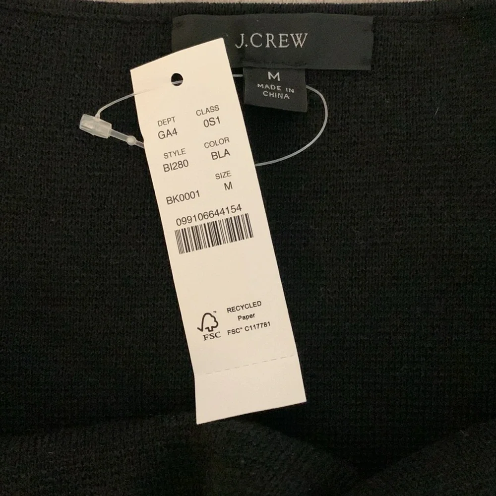 J. Crew Womens Re-imagined Squareneck Black Knit Sleeveless Mini Sweater Dress M